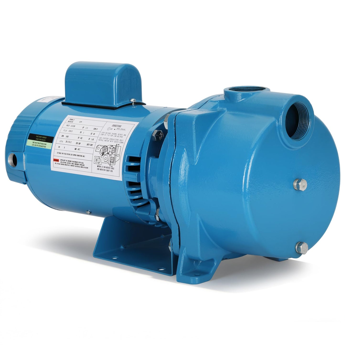 GT15 Self-Priming Single-Phase Centrifugal Pump,1.5hp,Single Phase Cast Iron Water Pump Fit With Corrosion-Resistant Housing,for Lawn Sprinkling, Irrigation,Water Transfer & Dewatering