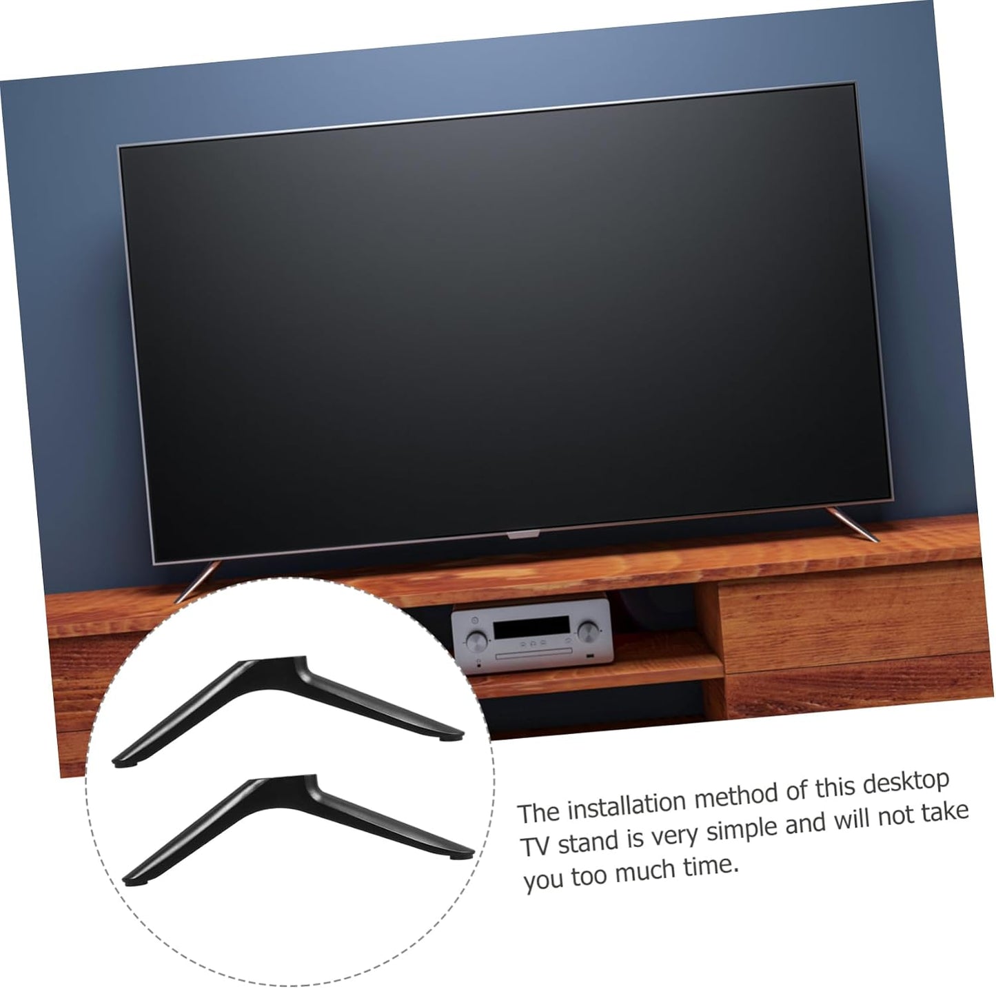 JEWEDECO 2pcs Tv Support Stand with Sturdy Base Height Television Holder Design for LCD Led Easy to Install