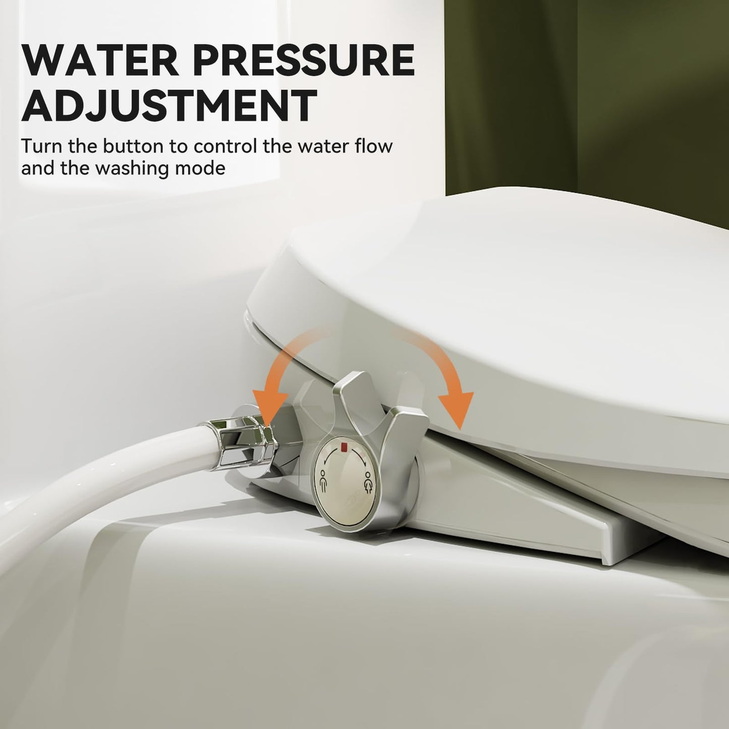 HOROW T0338W One Piece Toilet with Non-Electric Bidet Toilet Seat, Elongated ADA Chair Height Toilets with Adjustable Nozzles Seat, Powerful Dual Flush & Soft Closing Seat Include, White