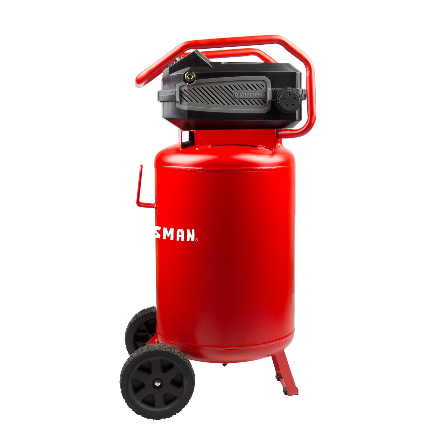 Craftsman Air Compressor, 20 Gallon Oil-Free 1.8 HP Max 175 PSI Pressure Two Quick Couplers Big Capacity, Red- CMXECXA0232043