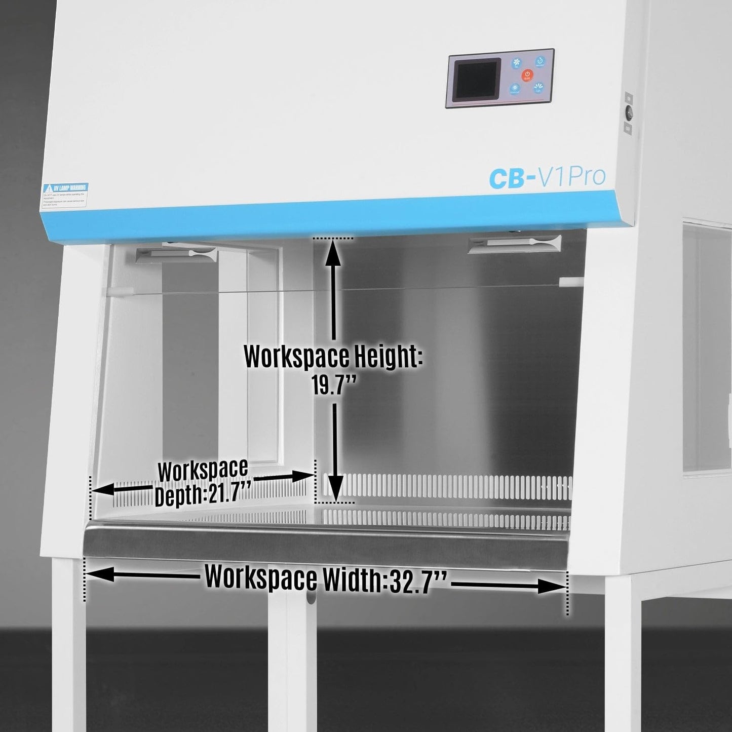 MechMaxx 39″ Wide CB-V1Pro Vertical Laminar Flow Clean Bench with HEPA Filtration & UV Sterilization | ISO Class 5, CB-V1Pro