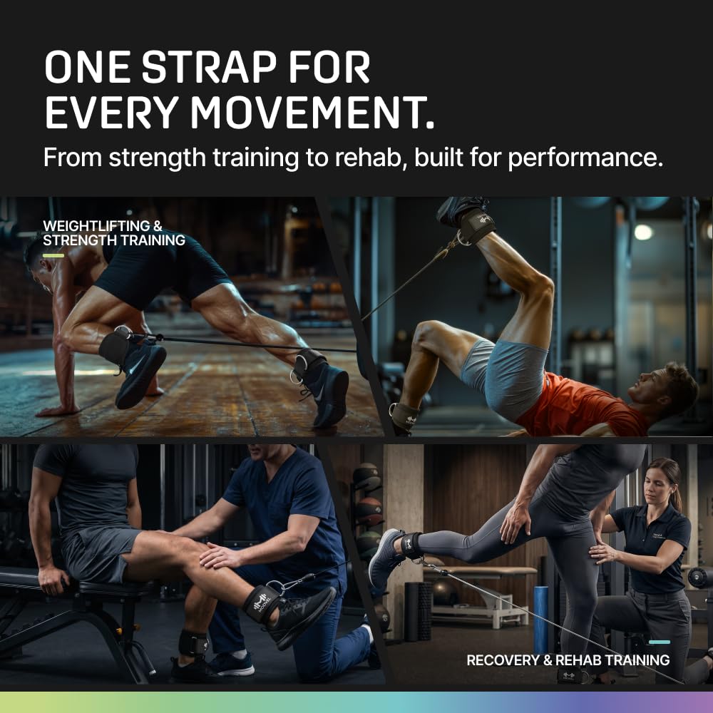 Modvel Ankle Strap (Single) for Cable Machine – Adjustable & Comfortable Gym Accessory for Strength Training, Weightlifting, and Injury Recovery – Durable Padded Support for Men & Women (Black)