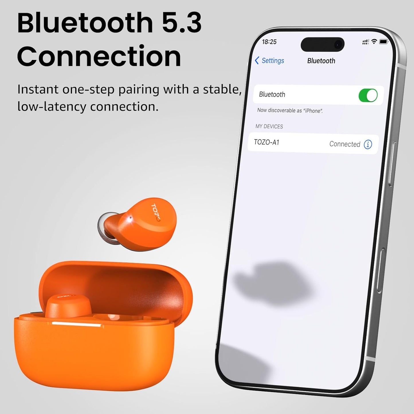 TOZO A1 5.3 IPX5 2 Immersive Headset 32 Presets Wireless Earbuds Bluetooth Light Weight in Ear Waterproof Headphones