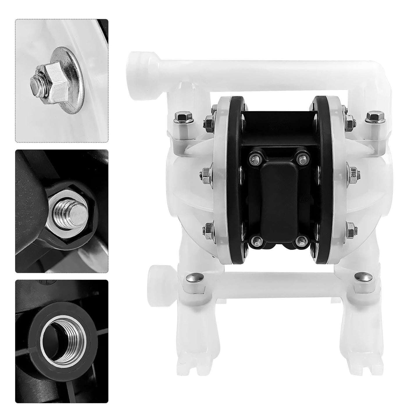 PD07P-APS-PTT Single Double Diaphragm Pump Compatible with Polypropylene PTFE, 15 gpm, 100 psi