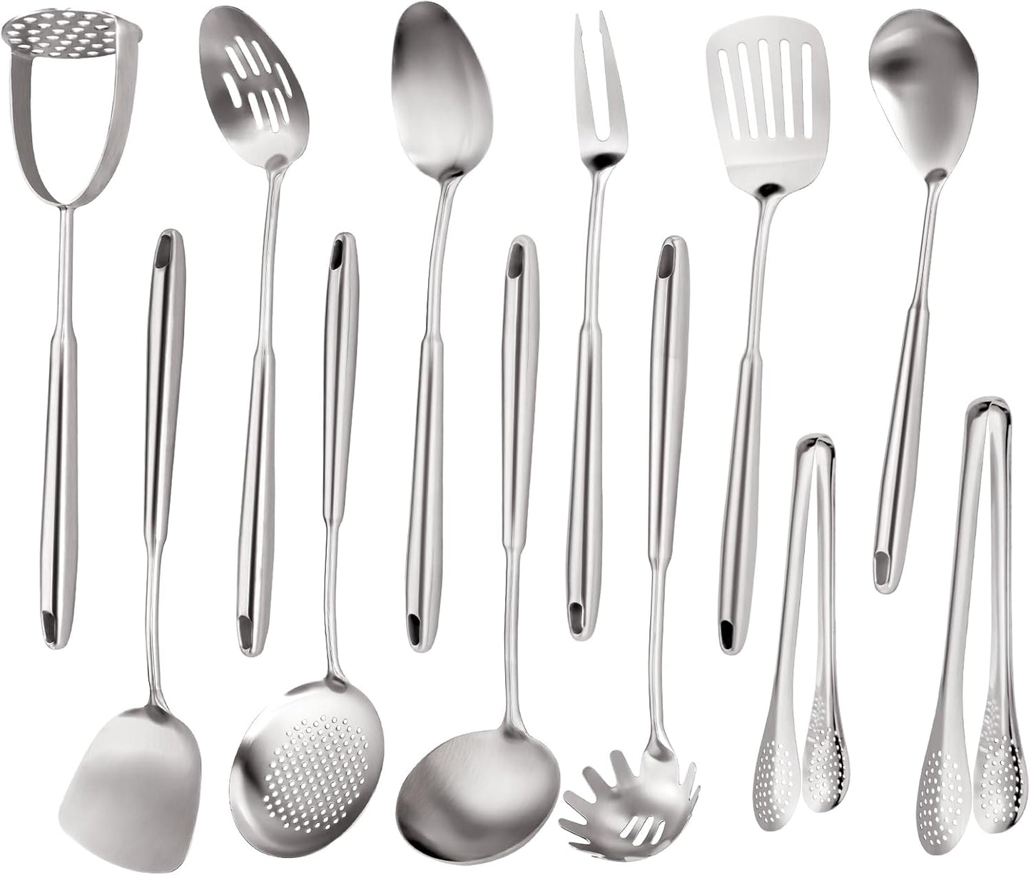 Stainless Steel Kitchen Utensils Set - 12 PCS Durable Cooking Tools for Effortless Meal Prep