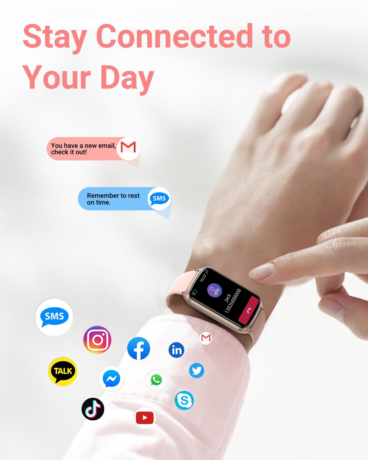 Amzhero Health Fitness Tracker with 24/7 Heart Rate, Blood Oxygen, Blood Pressure, Sleep Tracker, 5ATM Waterproof Activity Trackers with Step Tracker, Pedometer (S & L Bands Included)