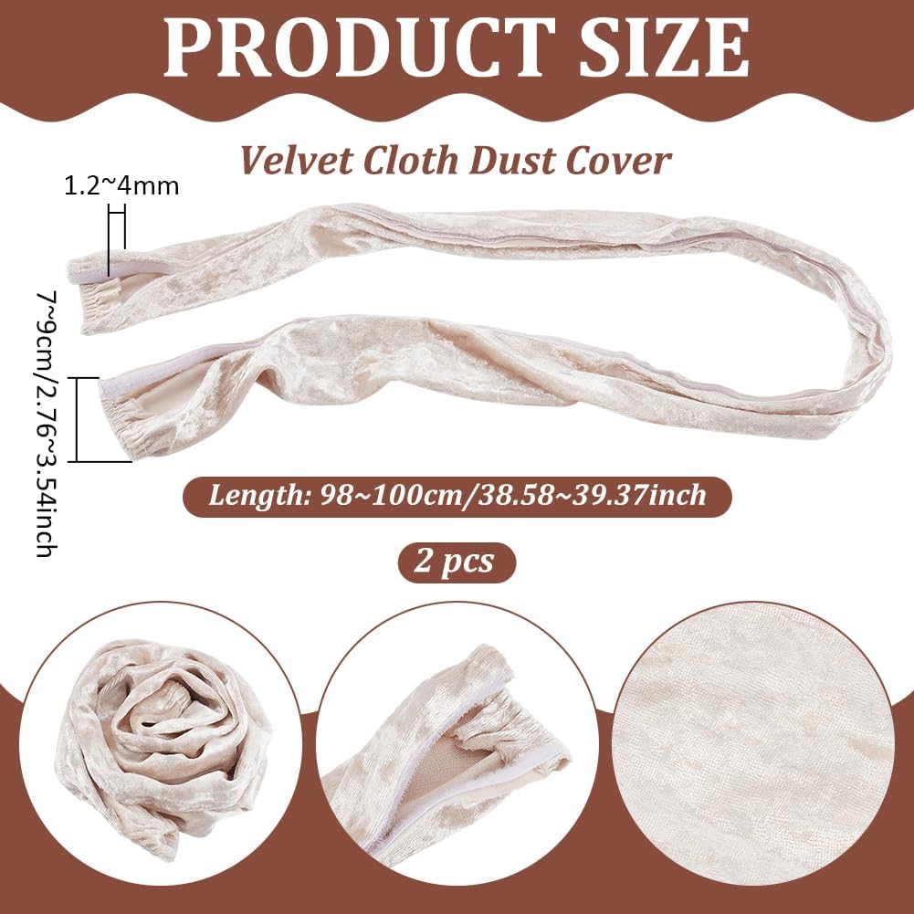 2PCS 39inch BENECREAT Chandelier Chain Cover, Fabric Cord Cover, Velvet Cloth Chain Sleeve for Electric Wire Lamp