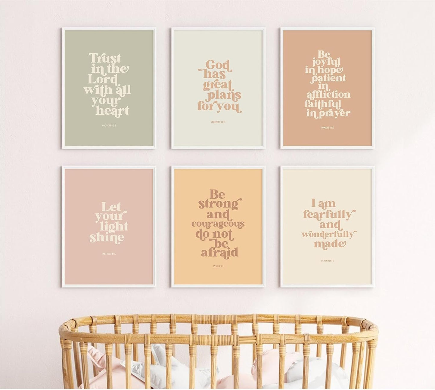 Regine Switzerland Bible Verse Wall Art - Inspirational Christian Canvas Prints | 8x10 Inch Unframed Set of 6