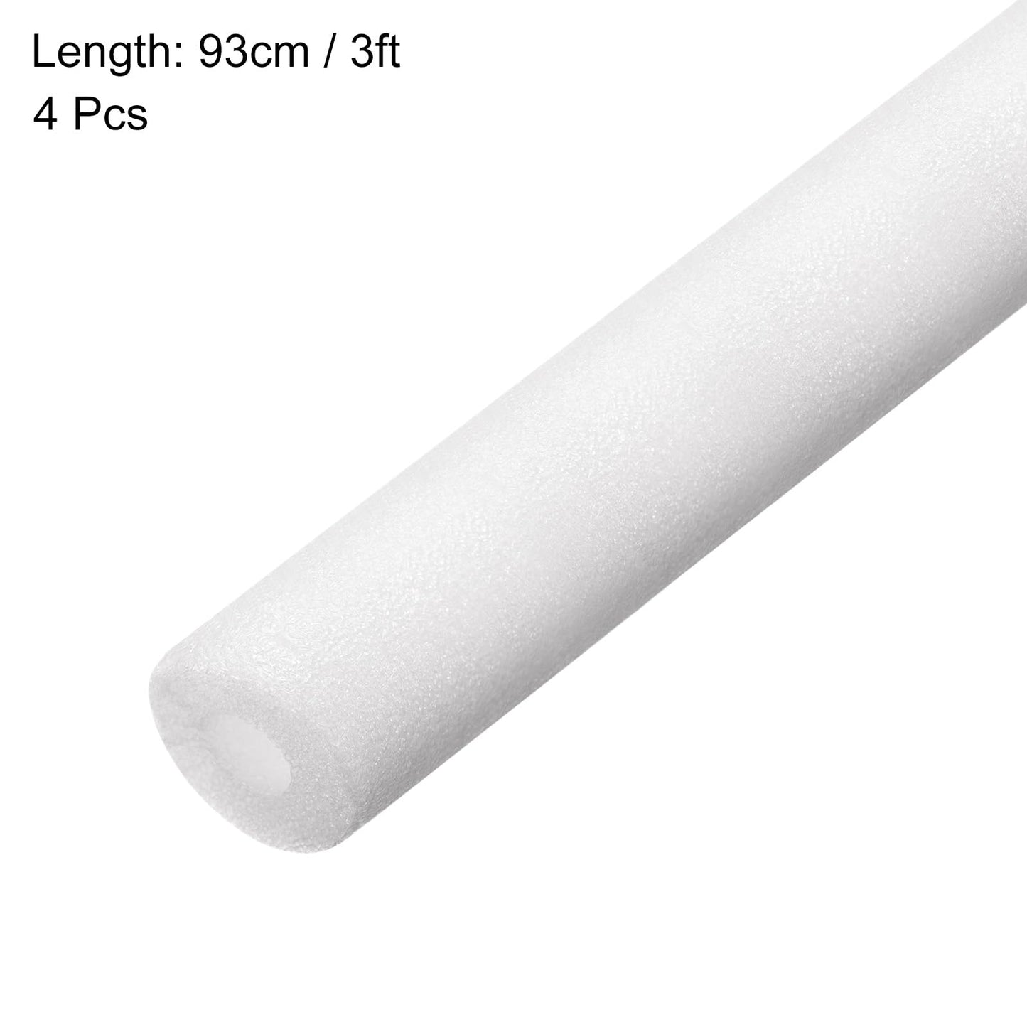 MECCANIXITY 4pcs Pipe Insulation Foam Tube Pipe Lagging 15mm(9/16 Inch) ID 25mm OD 3ft Freeze Protection for Copper Pipe, White