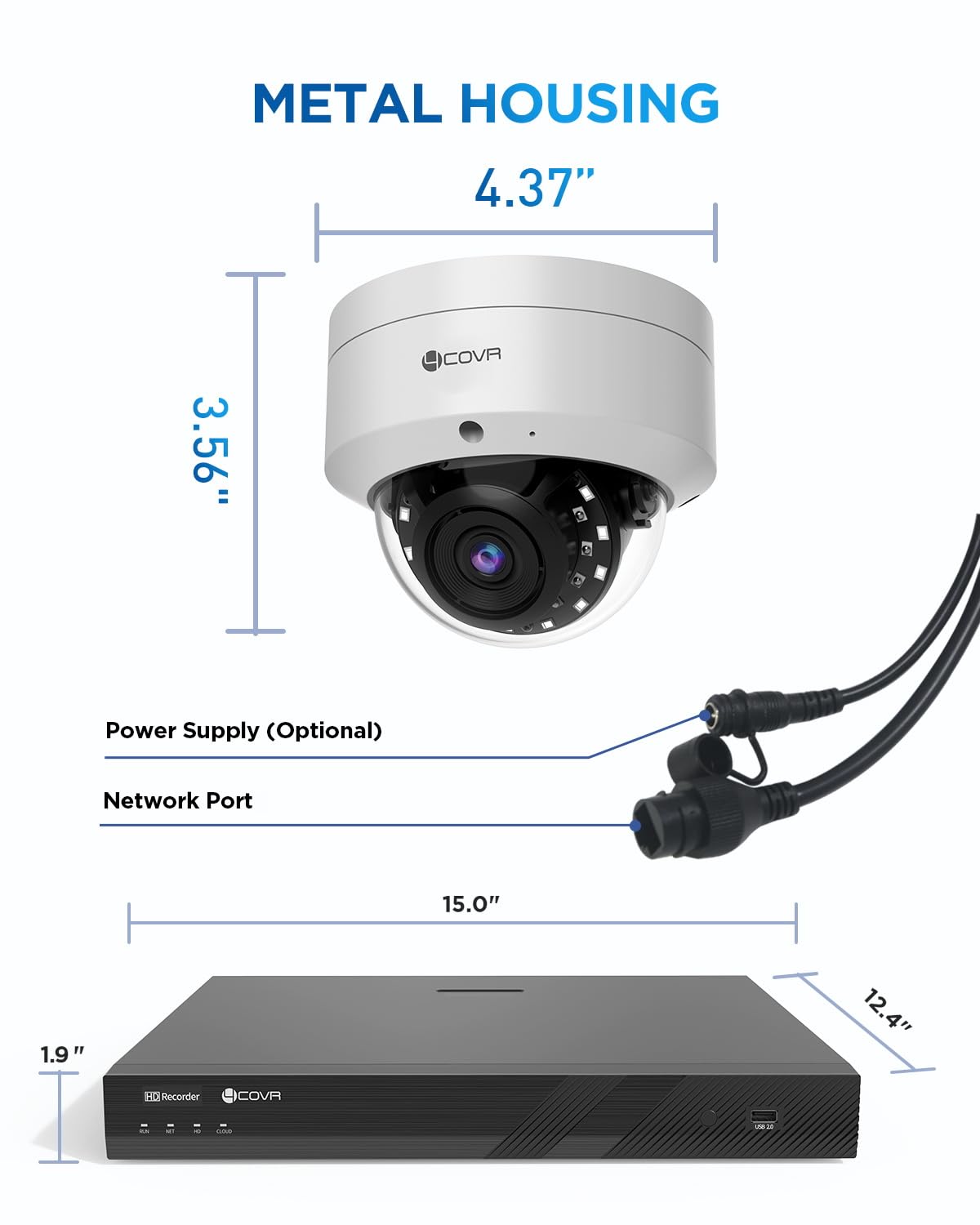 4COVR 32 Channel Security Camera System PoE with Mic, 24Pcs 5MP IK10 Vandal-Proof Dome IP Camera IP67, AI Human Vehicle Detection, 4K UHD NVR 8TB HDD, Commercial Surveillance Outdoor, LY54AX5M3224