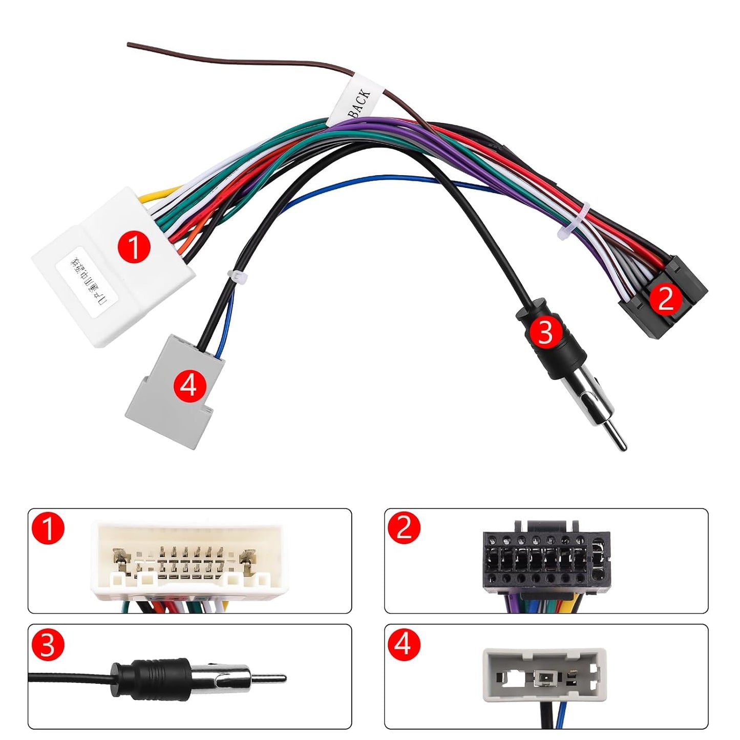 20072013, 16-Pin Car Stereo Wiring Harness for Nissan Altima, Rogue, Murano, Qashqai, Sentra Plug & Play Cable