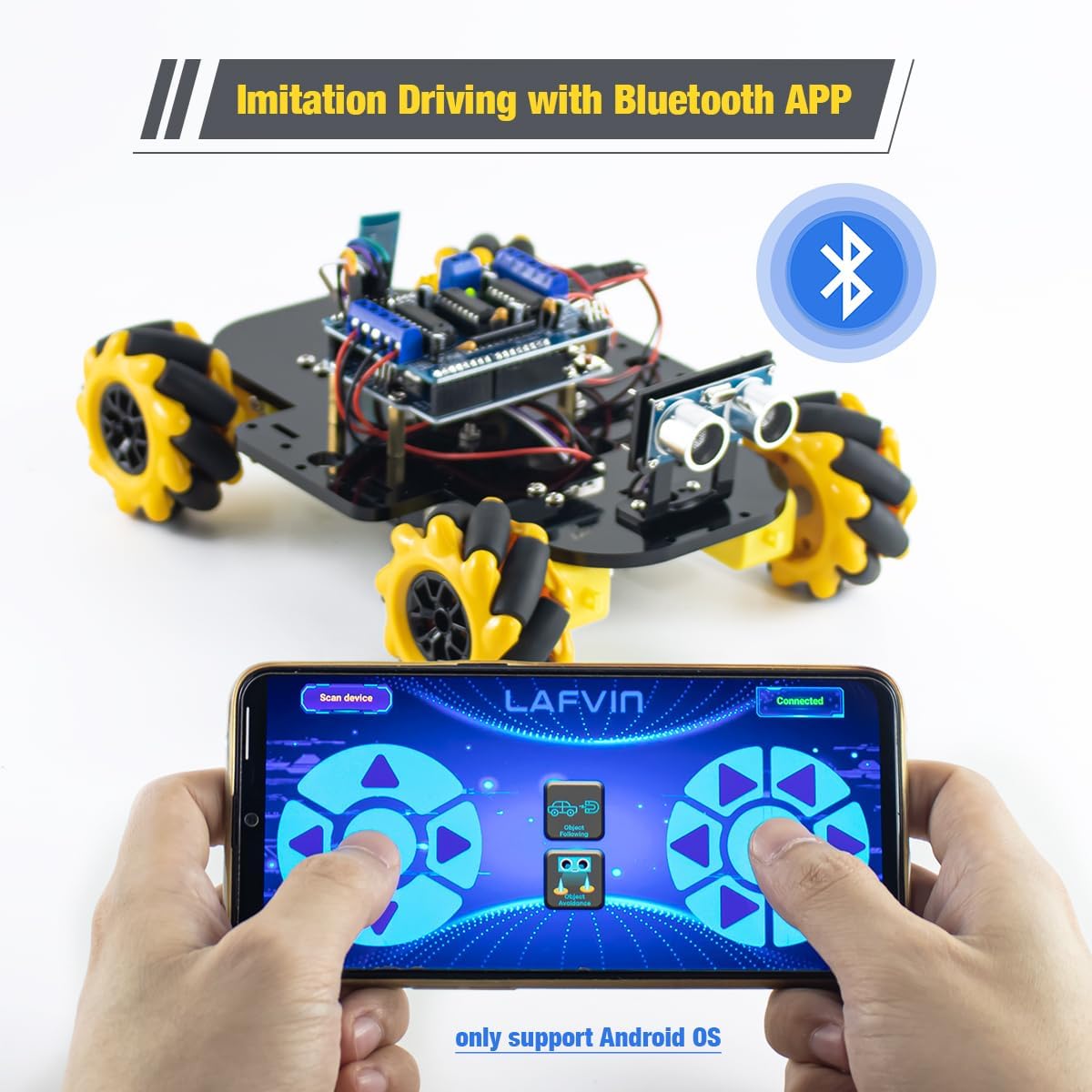 4WD LAFVIN Mecanum Robot Car Kit Smart DIY Project Compatible with Arduino IDE