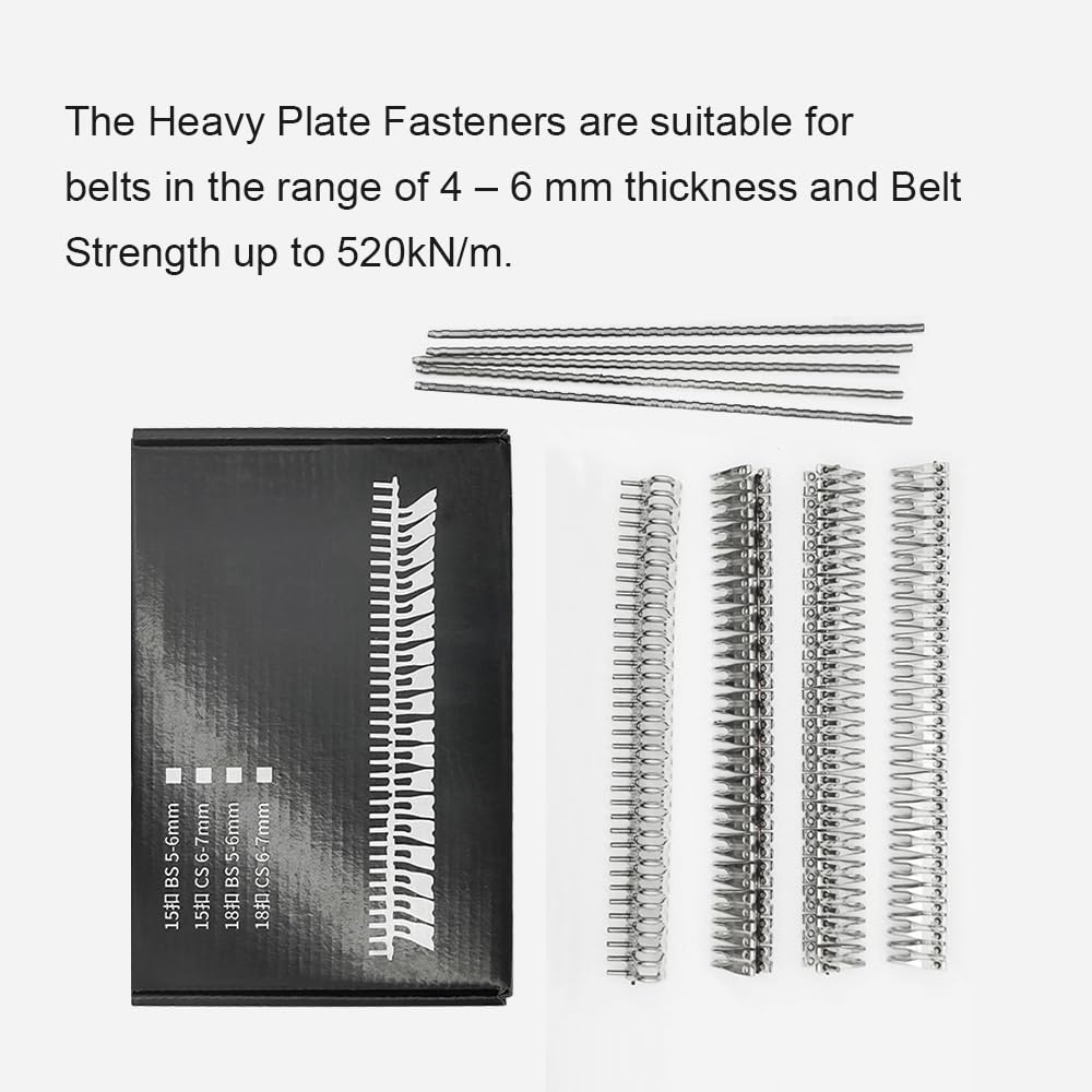 Conveyor Belt Lacing Fastener Set, 5-6mm High Performance Fasteners for Spliced Belts, 10pcs Stainless Steel Rivet Fasteners Belt with 5 Pins
