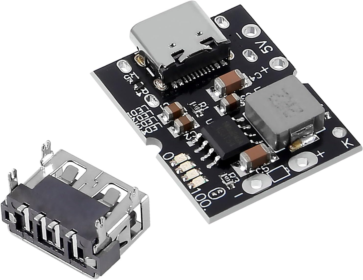 JUZITAO 12PCS 5V 2A Type-C USB Step-Up Power Module Boost Converter Lithium Battery Charging Protection Board with LED
