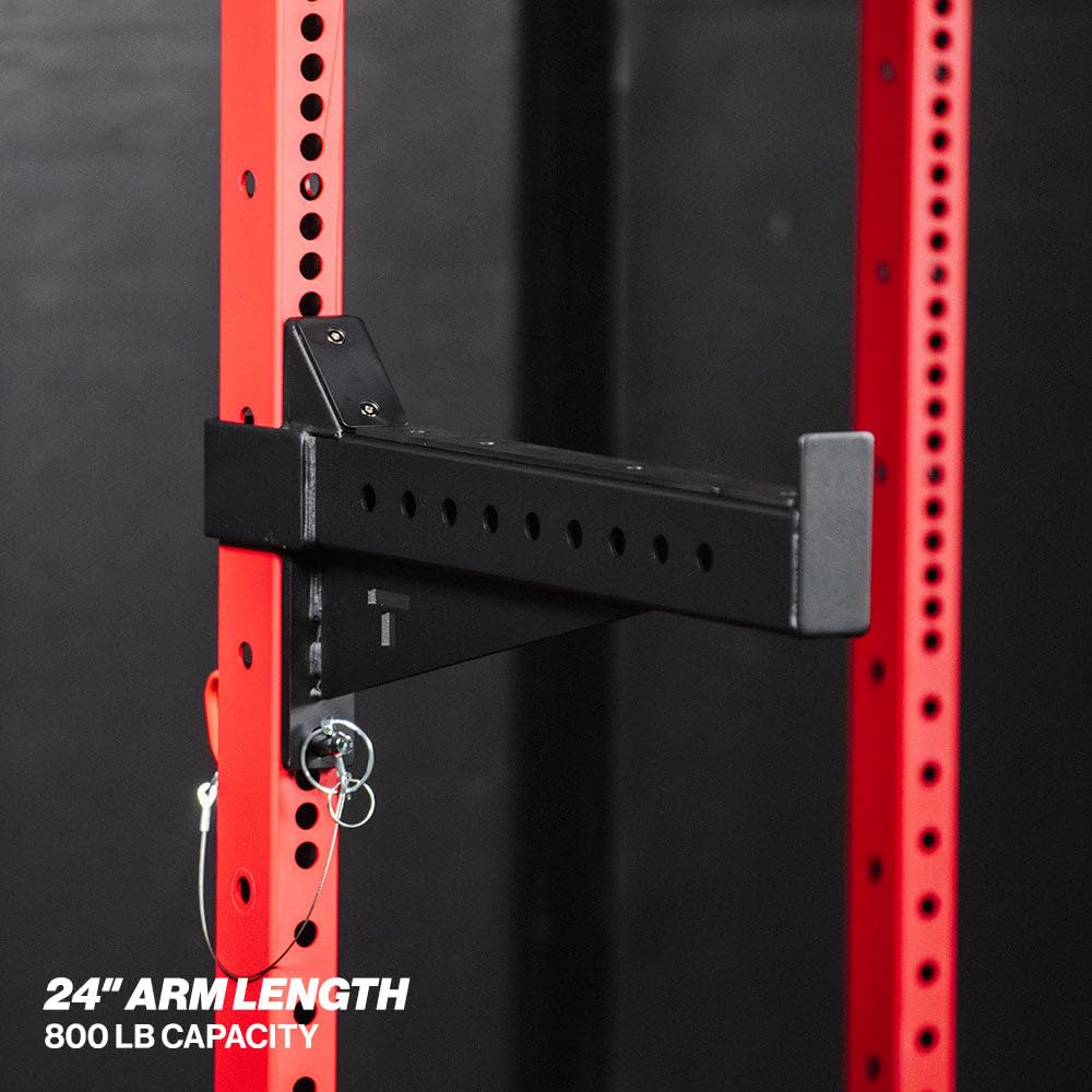 Titan Fitness T-3 Series Spotter Arms, 800 LB Capacity, Black Safety Catches, Power Rack Solo Lifting Attachments, Set of 2