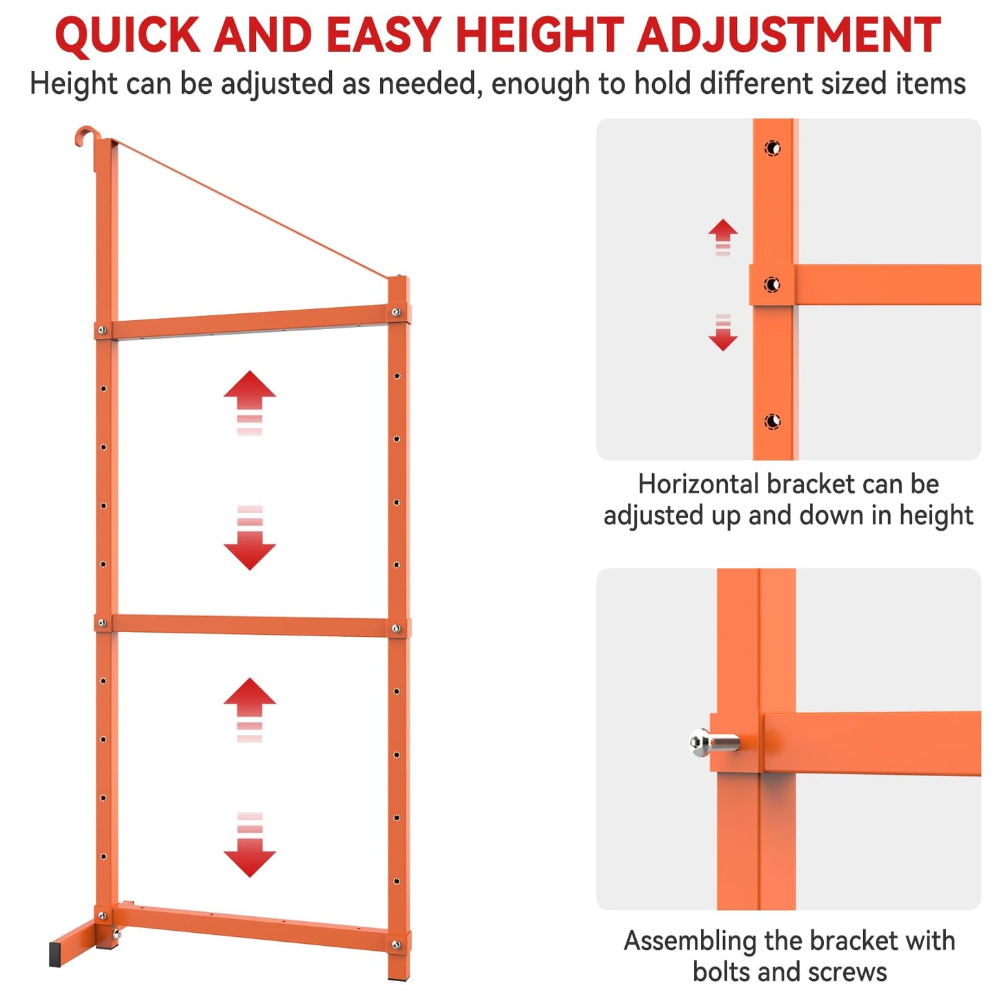 Shipping Container Shelving Bracket Adjustable Heavy Duty Steel Cargo Shipping Container Shelves Universal 55"(H) X 19"(W) (4 Pack, Orange)