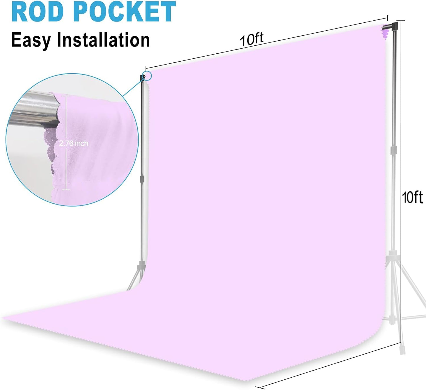 LYLYCTY 10X10 Light Purple Backdrop for Photoshoot Professional Photo Backdrop Background Curtain for Product