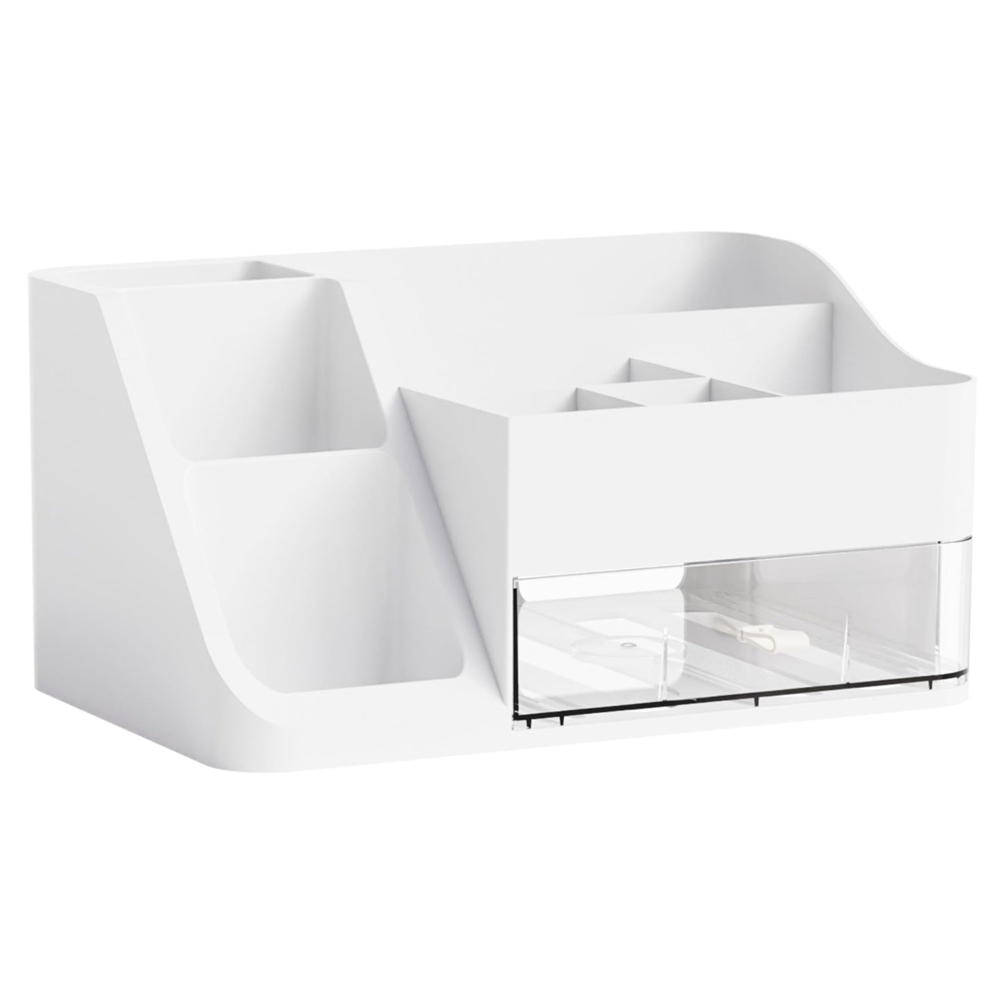 Yieach White Makeup Organizer Countertop,Large Cosmetics Storage Organizer for Make up Brush,Hair Products and Beauty Skincare Organizers,Plastic Makeup Holders and Organizers for Bathroom,Vanity,Desk