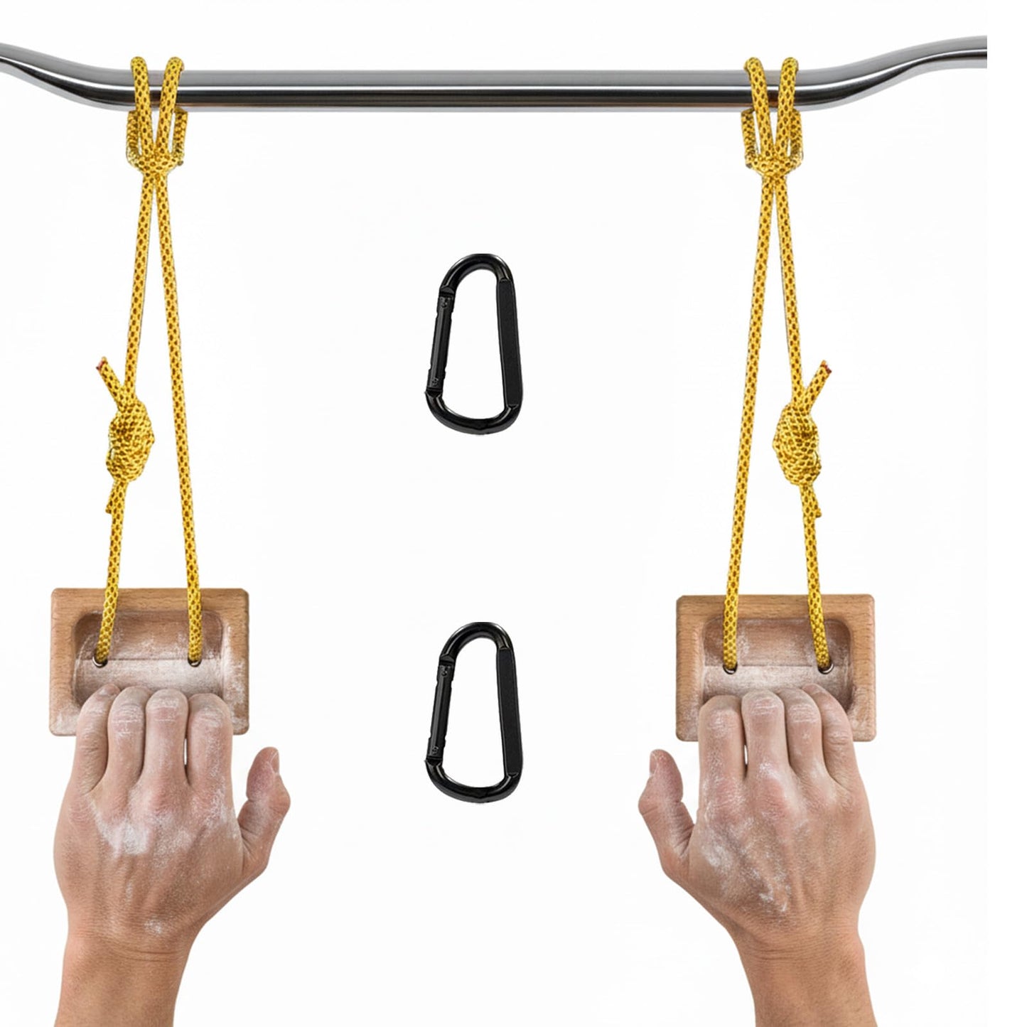 1 Pair Wooden Hangboard for Climbing Training – Dual-Pocket Grip Blocks for Finger Strength, Grip Power & Climbing Conditioning – Portable Beech Wood Fingerboard