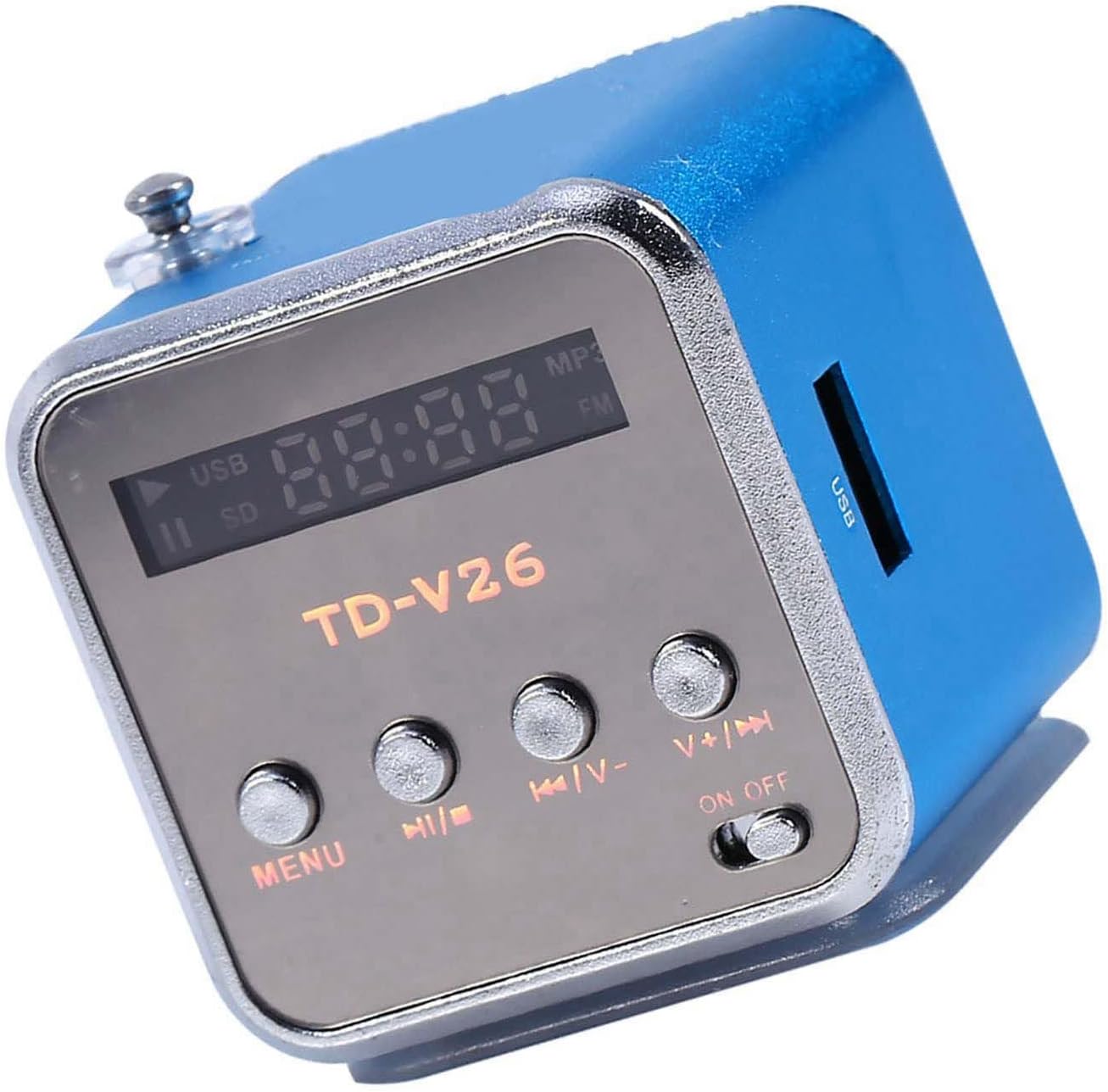 Zerone MP3 5W 5x5cm Mini Speaker Digital Music Player, with FM Radio Portable Audio Player Supports TF/USB Output