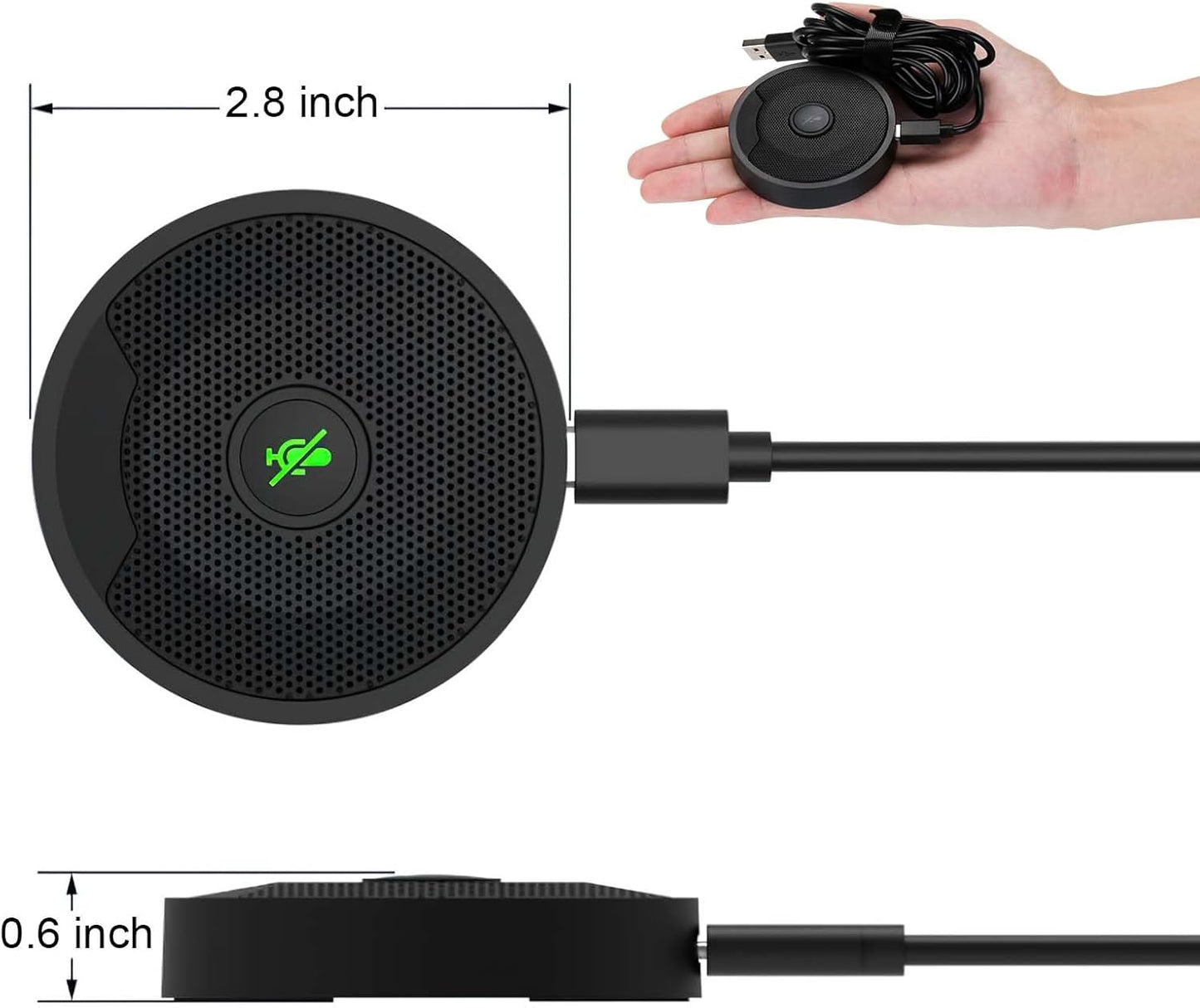 DricRoda (UM10) USB Microphone for PC, Computer Microphones, Omnidirectional Condenser Mic with Noise Cancelling