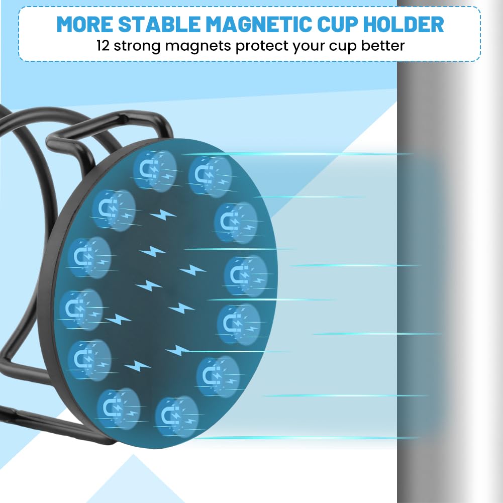 Magnetic Cup Holder Heavy Duty Metal Drink Holder Portable Cup Holders for Tractor Mower Truck Car Fridge Bottom Magnetic(Size:3.46in)