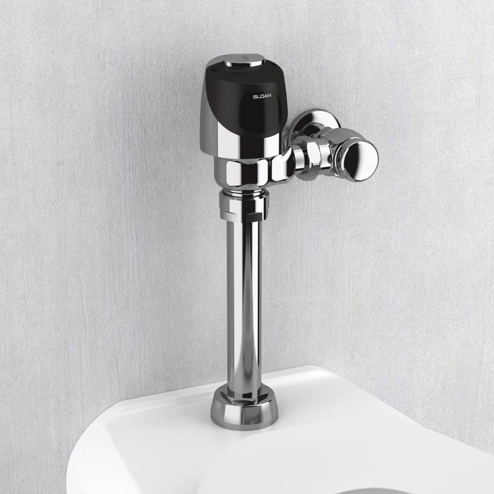 Sloan G2 Optima Plus 8110 Exposed Sensor Water Closet Flushometer, 3.5 GPF Flush Valve - Single Flush, Fixture Connection Top Spud, Battery Powered Infrared Sensor, Polished Chrome Finish, 3250404