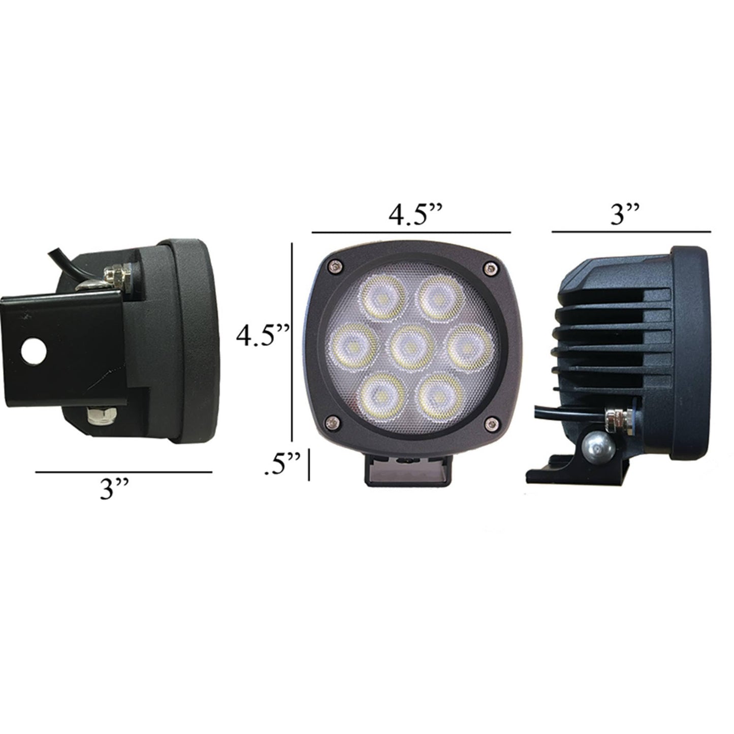 Tiger Lights TL500F 50W Compact LED Flood Light, Generation 2 9V Compatible with/Replacement for Case 1150K, 1150M, 1650L, 1650M, 2050M, 650K, 650L, 750K, 850K Crawler Dozer Flood Off-Road Light