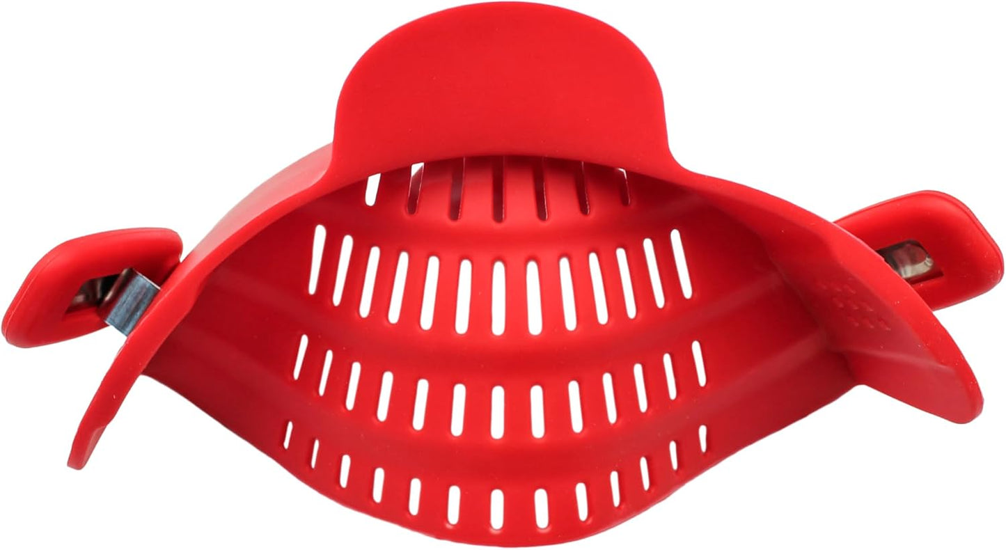 Perfect Pasta Pal Clip-On Strainer - Heat Resistant Silicone Colander | Space-Saving Kitchen Essential
