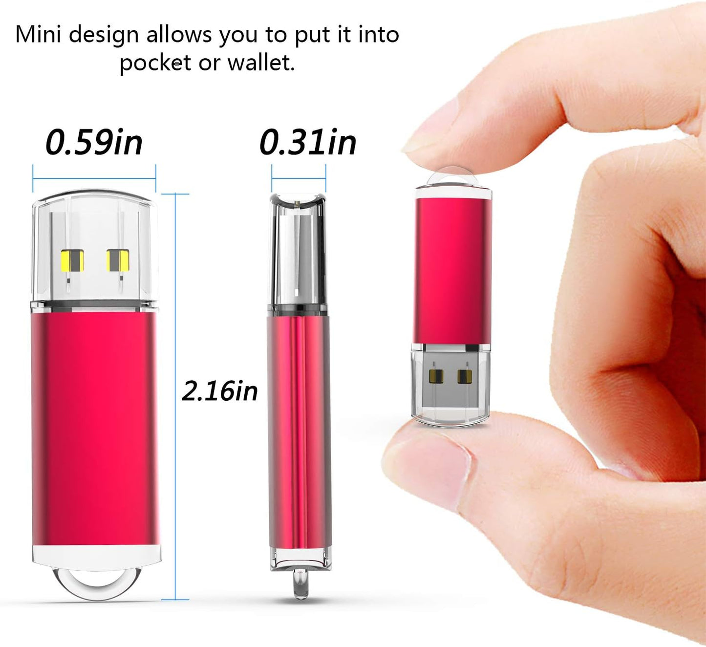 RAOYI 10PCS 2GB 2.0 USB Flash Drive USB Memory Stick Thumb Drive Pen Drive Jump Drive-Red