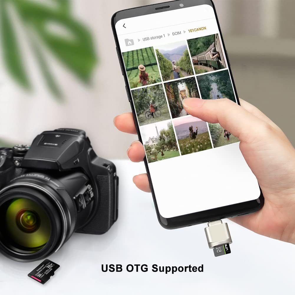 Mepsies 17/16/15, Micro SD Card Reader, USB C to SD Card Reader, Type C TF Memory Card Reader with USB C to USB