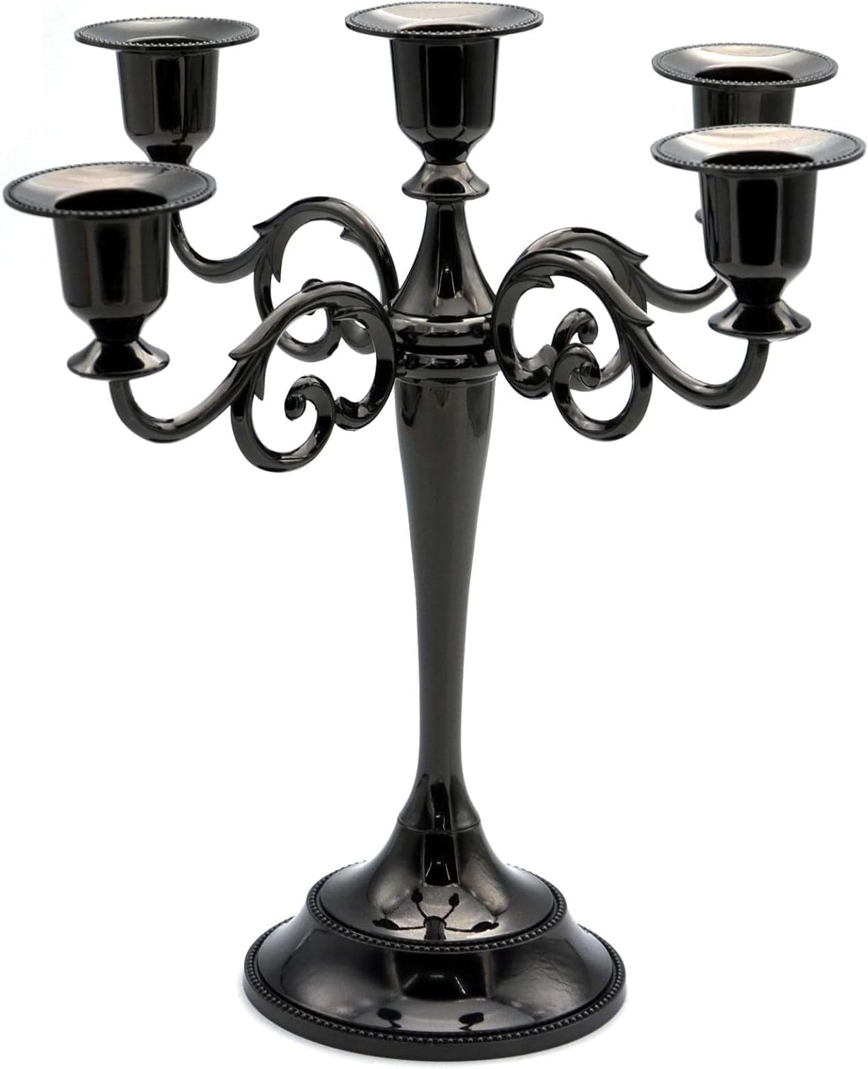 Skiennix Black Candelabra Candle Holders - 10.6 Inch Tall for Pillar & Taper Candles | Easy Assembly Halloween Decor