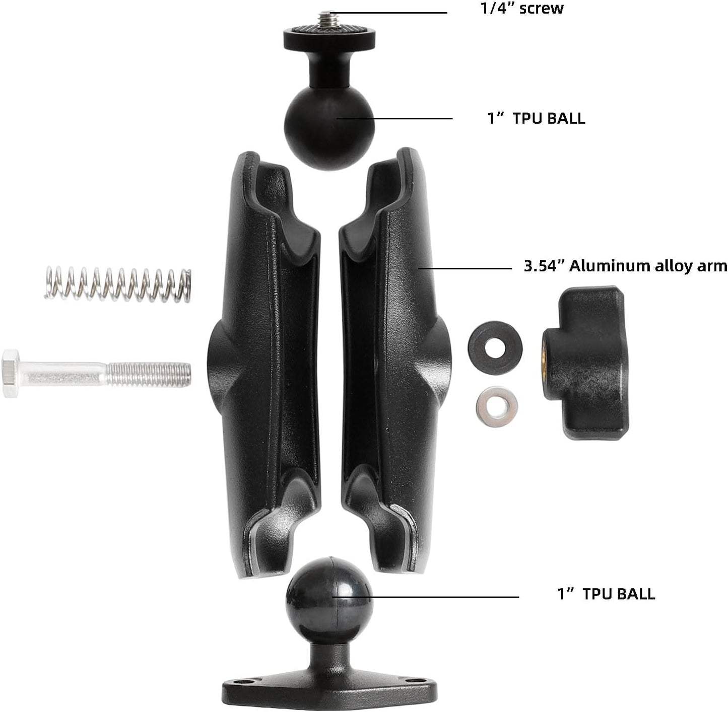 xik 1/4"-20 Thread Camera Mount Holder for Wall/Desk/Car/Boat,AMPS Standard Hole InstallationFits DSLR, CCTV, Action