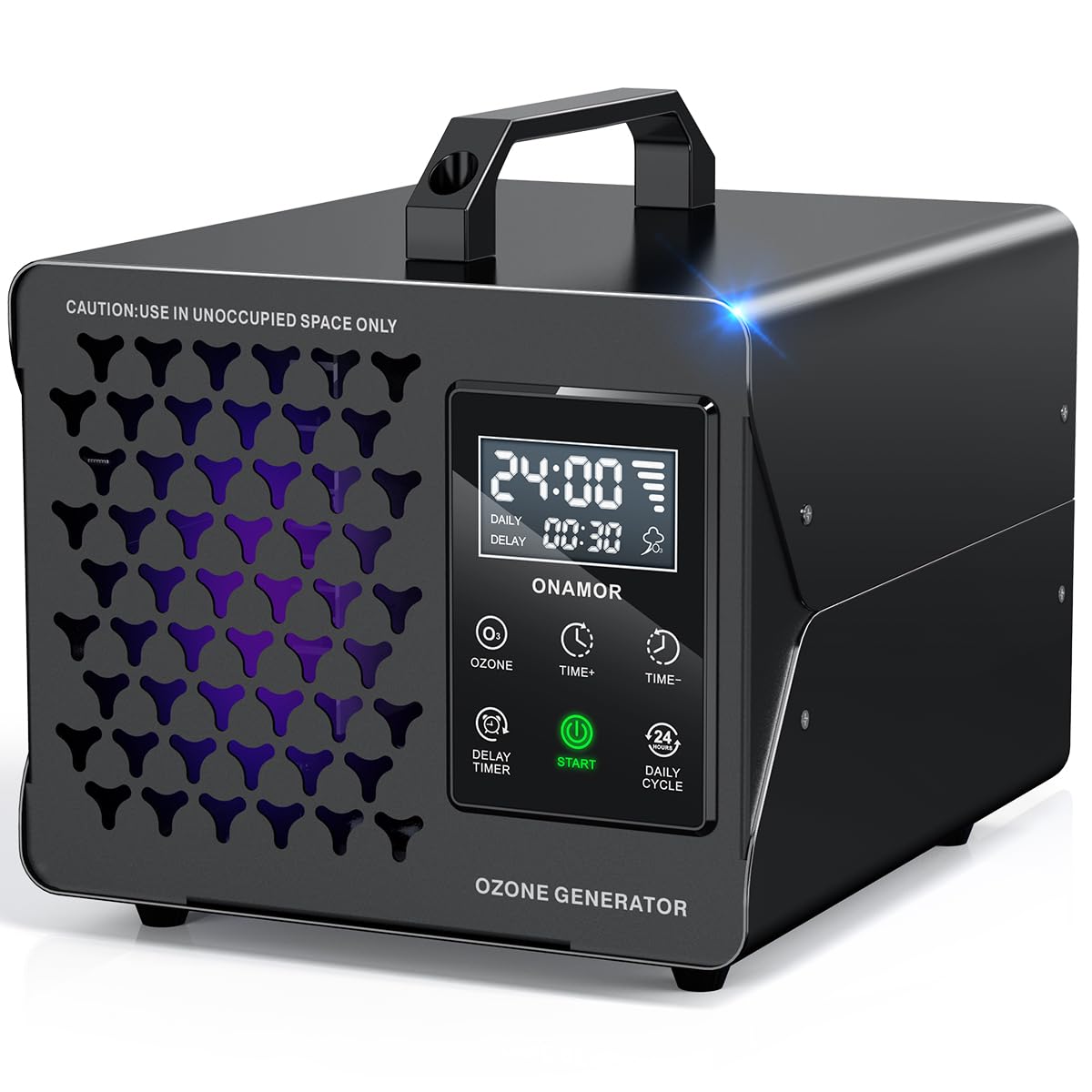 ONAMOR Digital Ozone Generator Odor Eliminator 200,000mg, Adjustable O3 & Schedule Timing, Ozone Machine Odor Removal for Home/Car/Smoke/Pet Room, Black