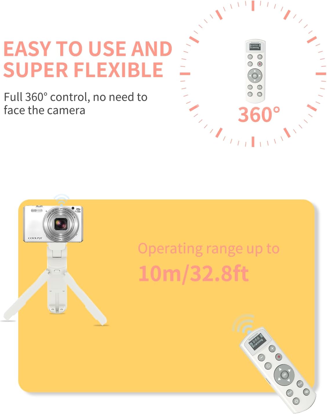 Hanpusen Z6lll, Z30, Z50, Z50ll, Zf,Z6II,Z7II,B600,P1000,P950Replaces ML-L7 Rechargeable Camera Remote Control