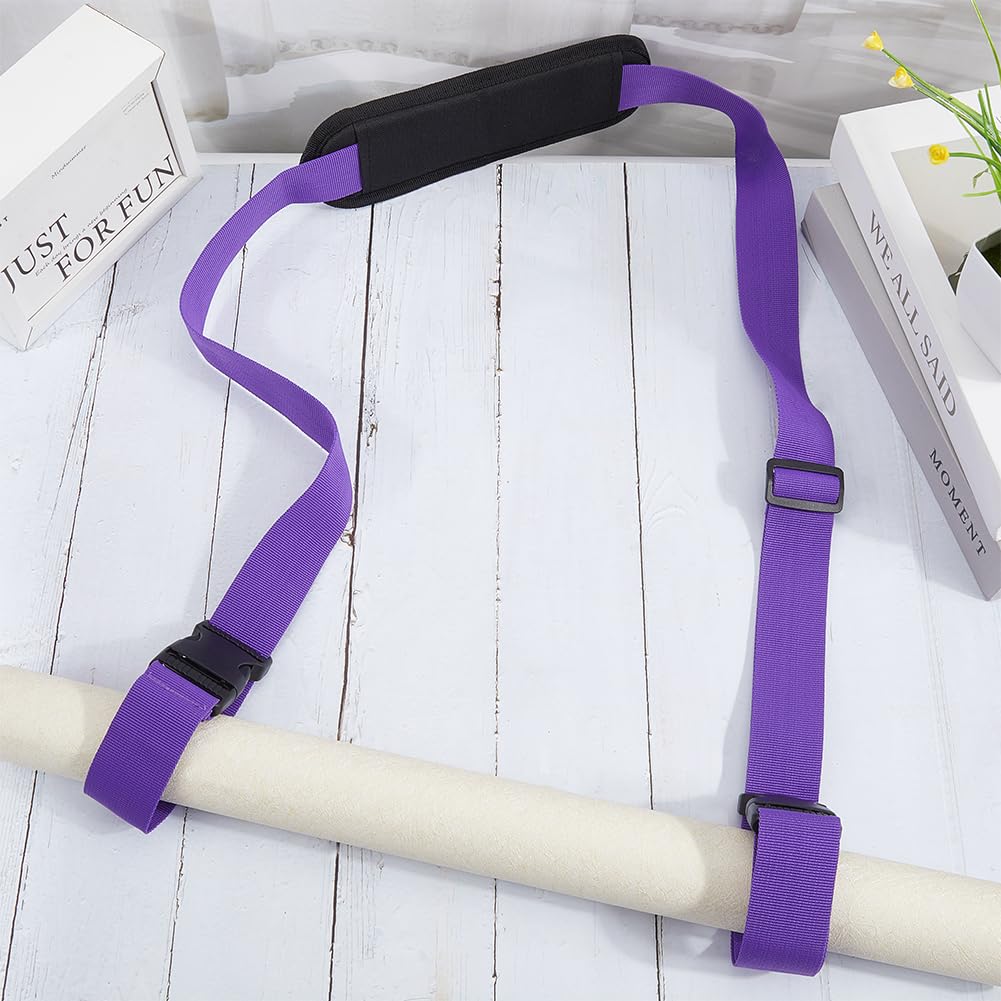 GORGECRAFT Scooter Straps Adjustable Carrying Strap with Non-Slip Shoulder Pad Blue Violet Beach Chair Replacement Universal Carry Strap Yoga Mat Sling Holder for Camping and Outdoor Backpack