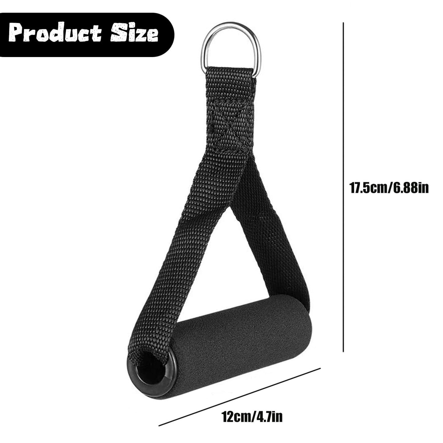 GUQIANLU Set of 4 Heavy-Duty Cable Machine Handles for Gym Equipment, Resistance Bands, and Strength Trainers - Includes 4 Carabiners for Home Exercise