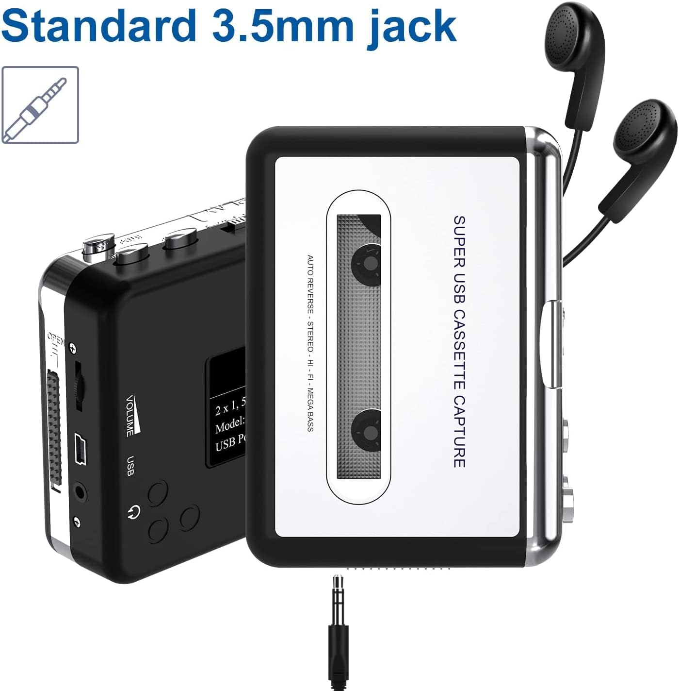 DigitNowCassette MP3 Cassette MP3 Cassette MP3 Tape To CD Converter Via USB,Portable USB Tape Player Capture Audio