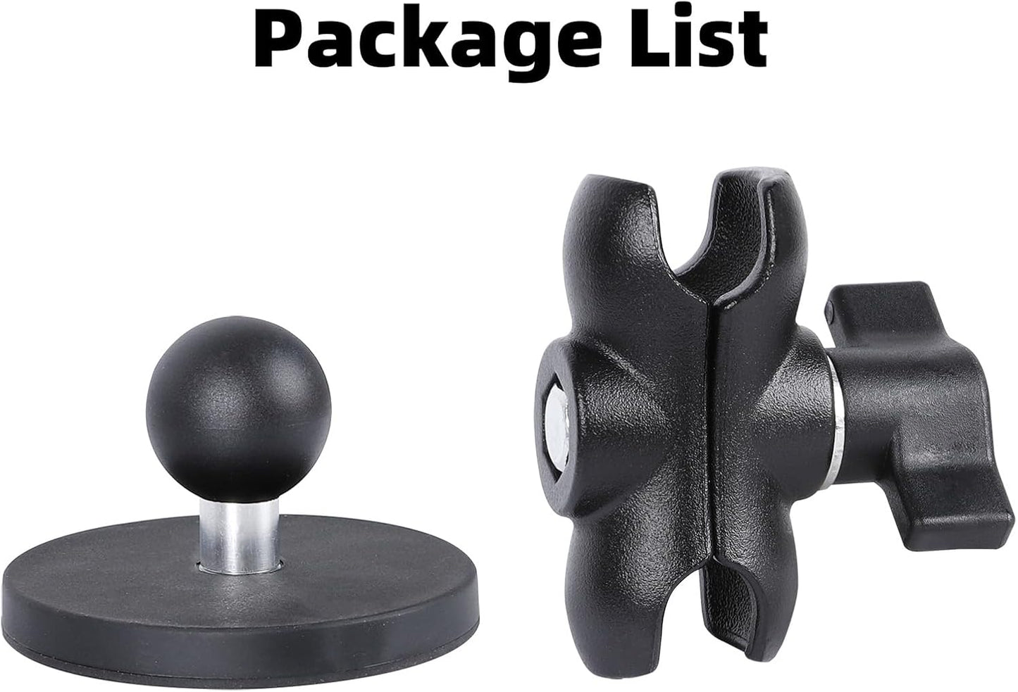 FPN 66mm 25mm /1 inch 2.36" Diameter Round Heavy-Duty Magnetic Base Mount with Rubber Coating Ball & Double Socket Arm