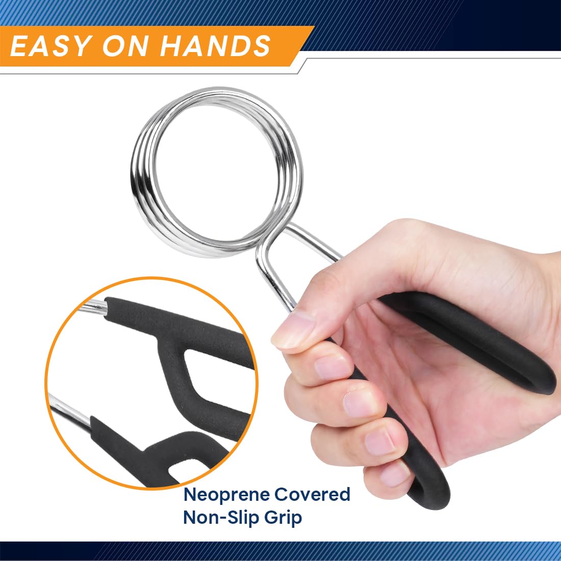 Marcy Fitness Olympic Bar Spring Clip, silver, 2 inch US