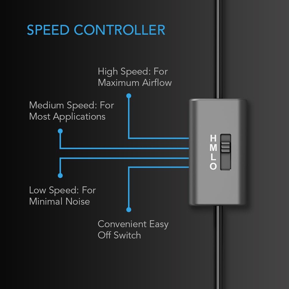 S7, 120mm AC Infinity MULTIFAN Quiet Dual USB Fan, UL-Certified for Receiver DVR PlayStation Xbox Computer Cabinet