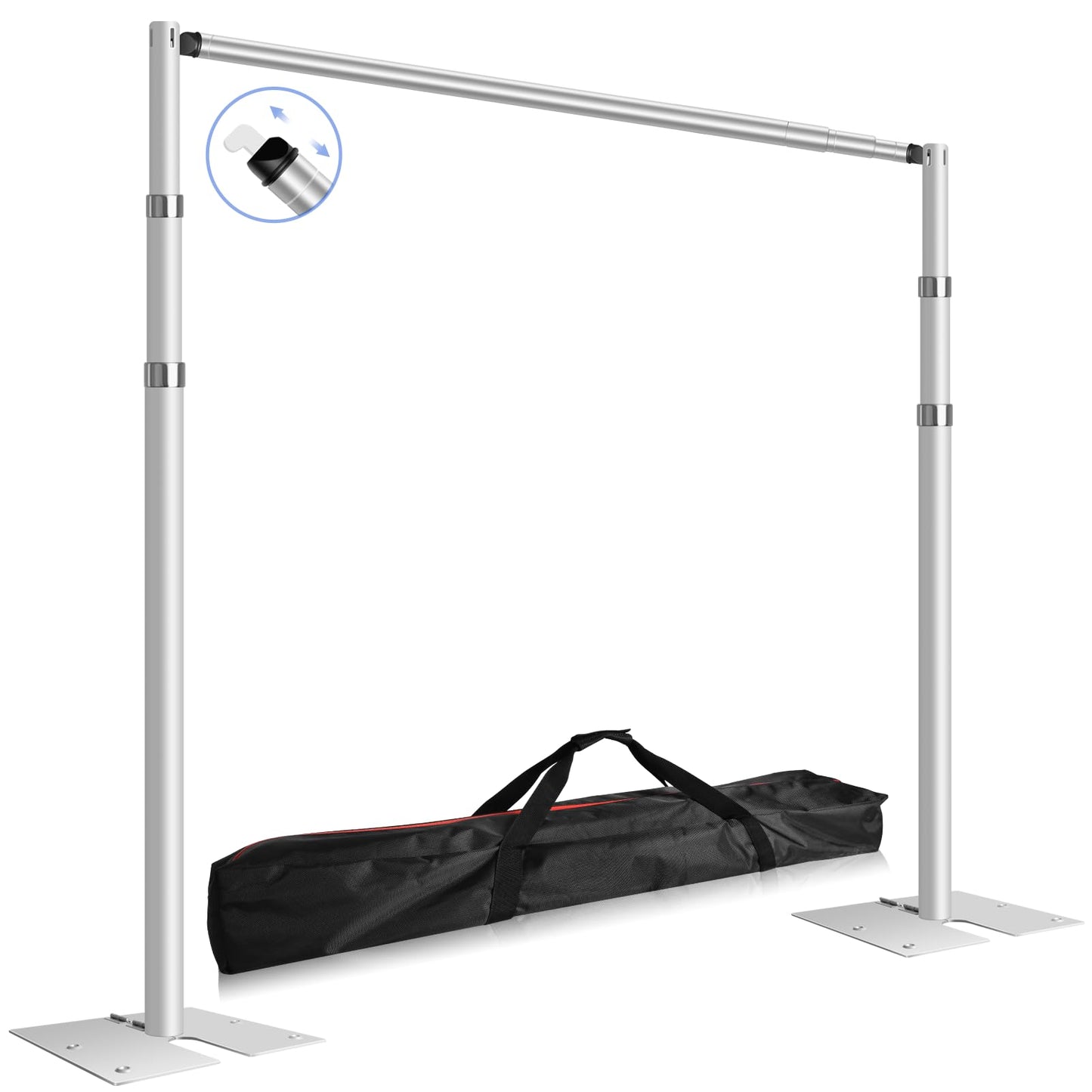 FUDESY Pipe and Drape Stand Kit, 10x10ft Heavy Duty Adjustable Metal Backdrop Frame for Photography, Wedding Parties, Decoration