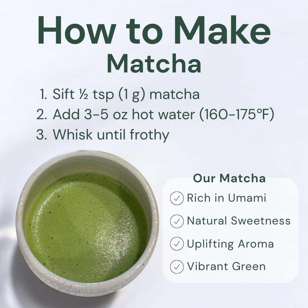 Wako Matcha - Authentic Uji Matcha Green Tea Powder | First Harvest, Ceremonial Grade, 40g