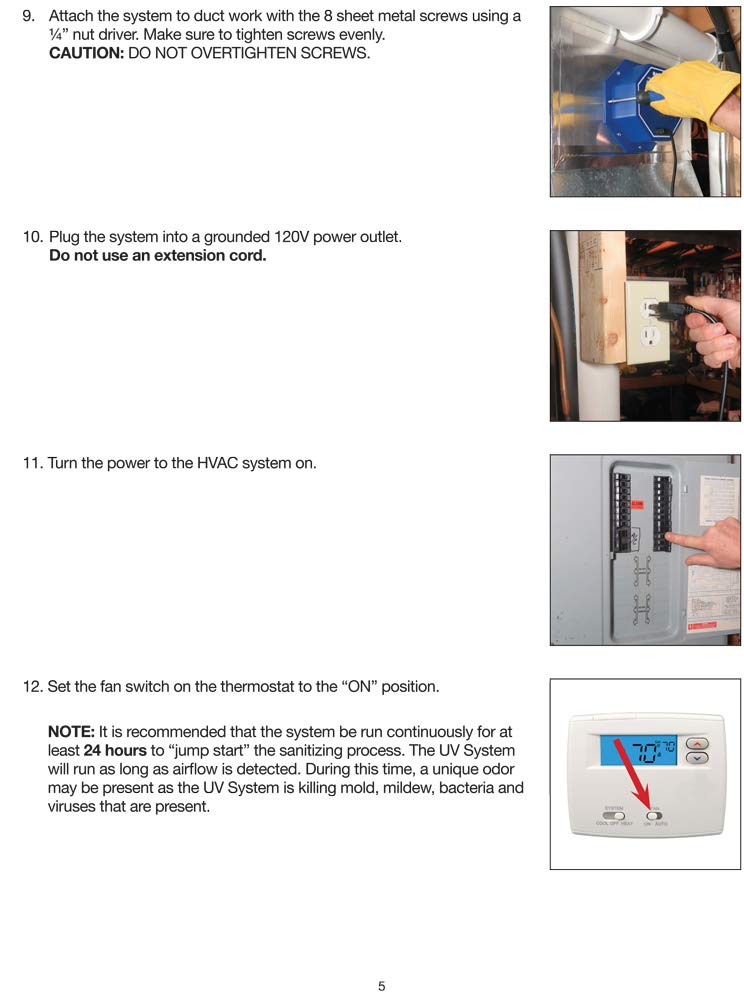 OdorStop OS36PRO UV Air Purifier 36W System with Energy Saving Airflow Sensor and 16-in Bulbs