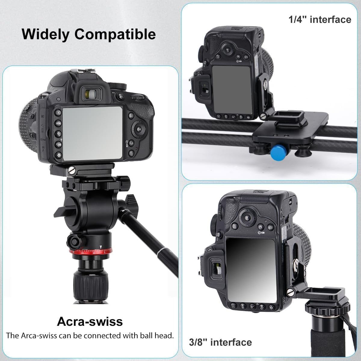 1/4 Inch Camera(K-12) koolehaoda Foldable L-Shaped Quick Release Plate Camera L Bracket Vertical Horizontal Switching
