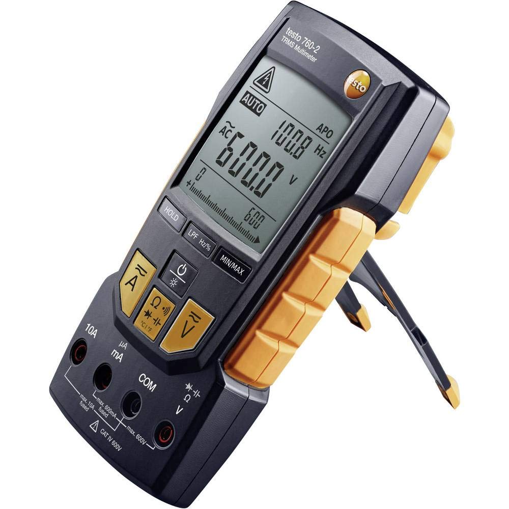 Testo 760-2 Digital Multimeter – Multimeter T-RMS for HVAC measurements, current, and frequency testing – voltage tester including automatic range detection, auto power off, and thermocouple adapter