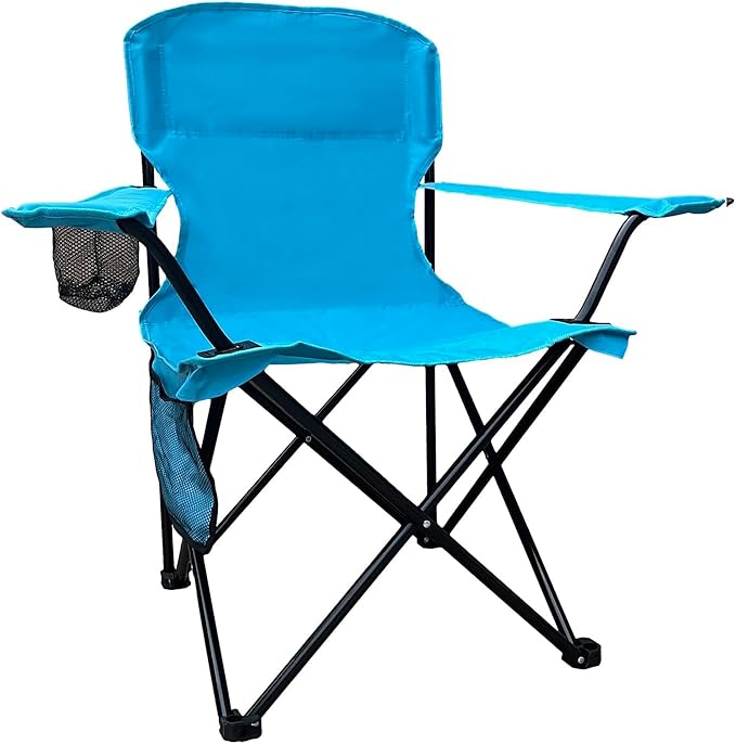Folding Camping Chair, 225lb Capacity, Includes Cup Holder & Side Storage Bag, 5.5lbs Portable for Beach, Camping, Sport,Blue