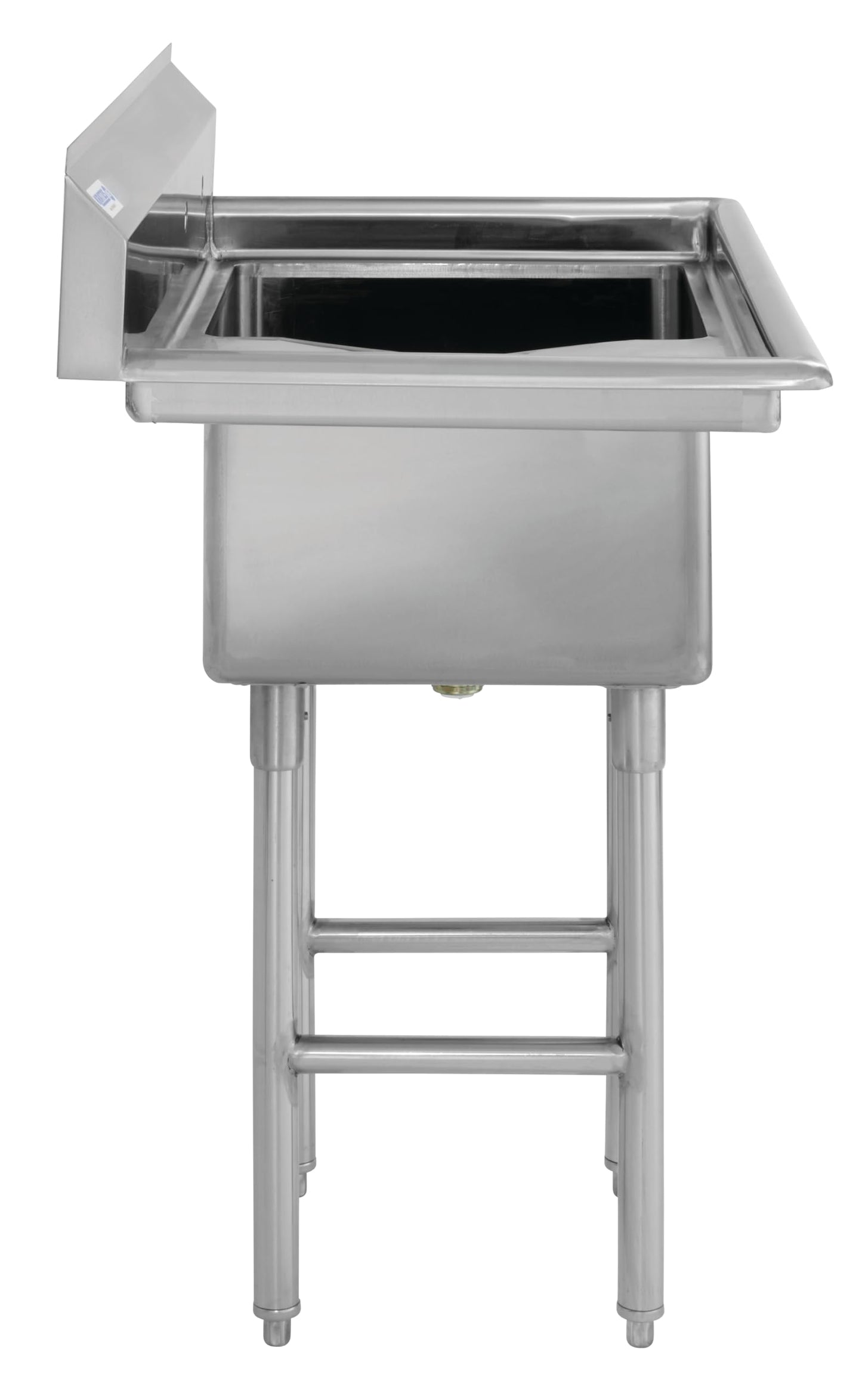 Kratos 29N-008-Commercial NSF 1 Compartment Sink - 18"Wx18"Lx12"H Bowl Size - 18" Drain Board