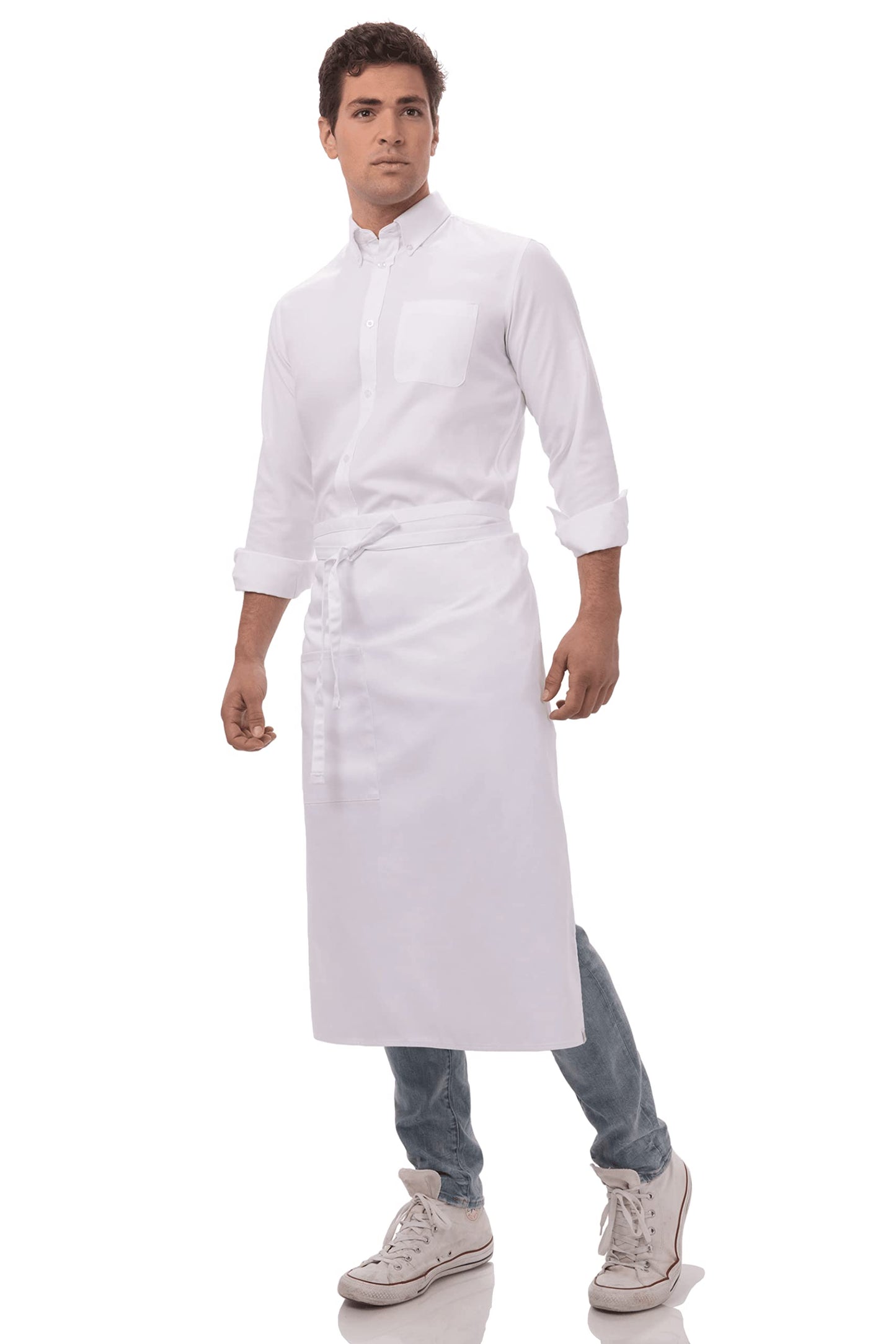 Chef Works Unisex Bistro Chef Apron, White, One Size