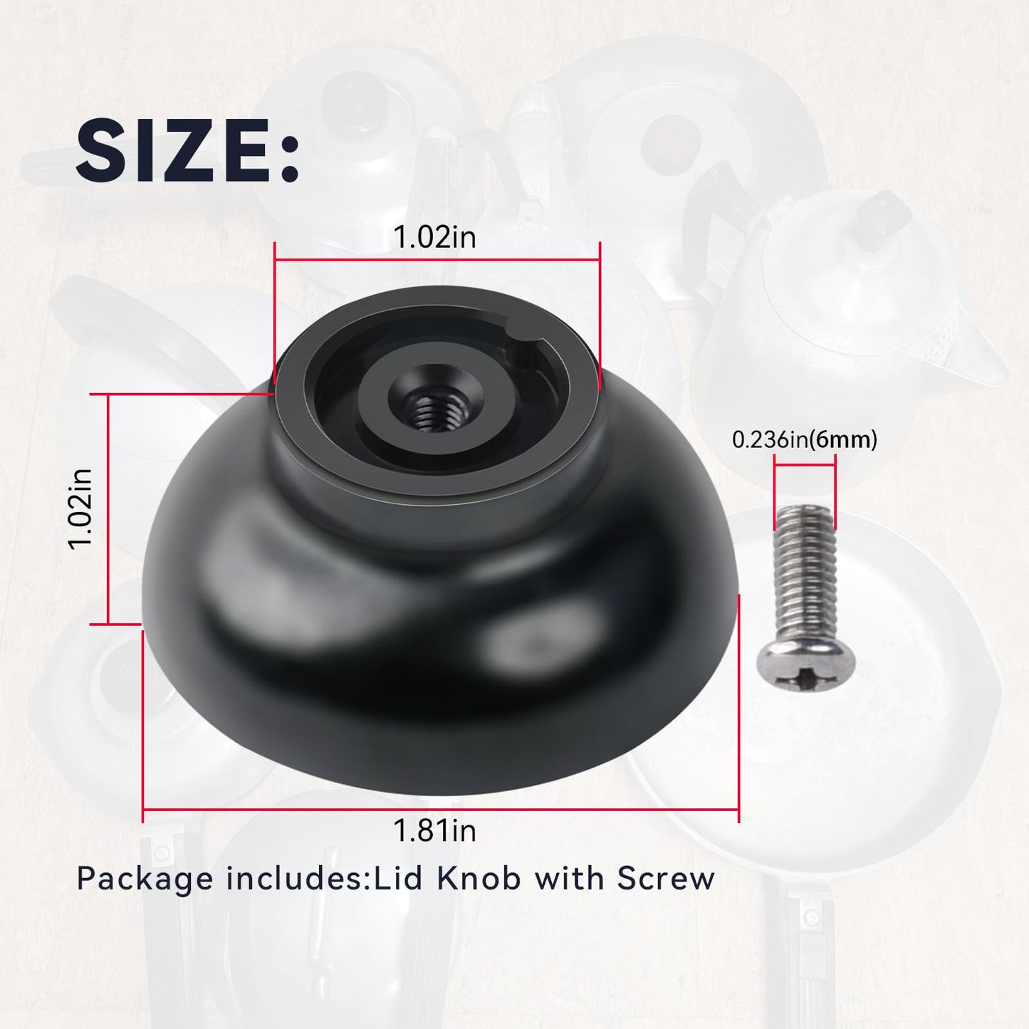 Ciuouient Lid Knob Replacement/Cookware Pot Knob(1PCS Cover knob with Screw) Fits for Magnalite GHC,Wagner Ware (1Pcs Round)